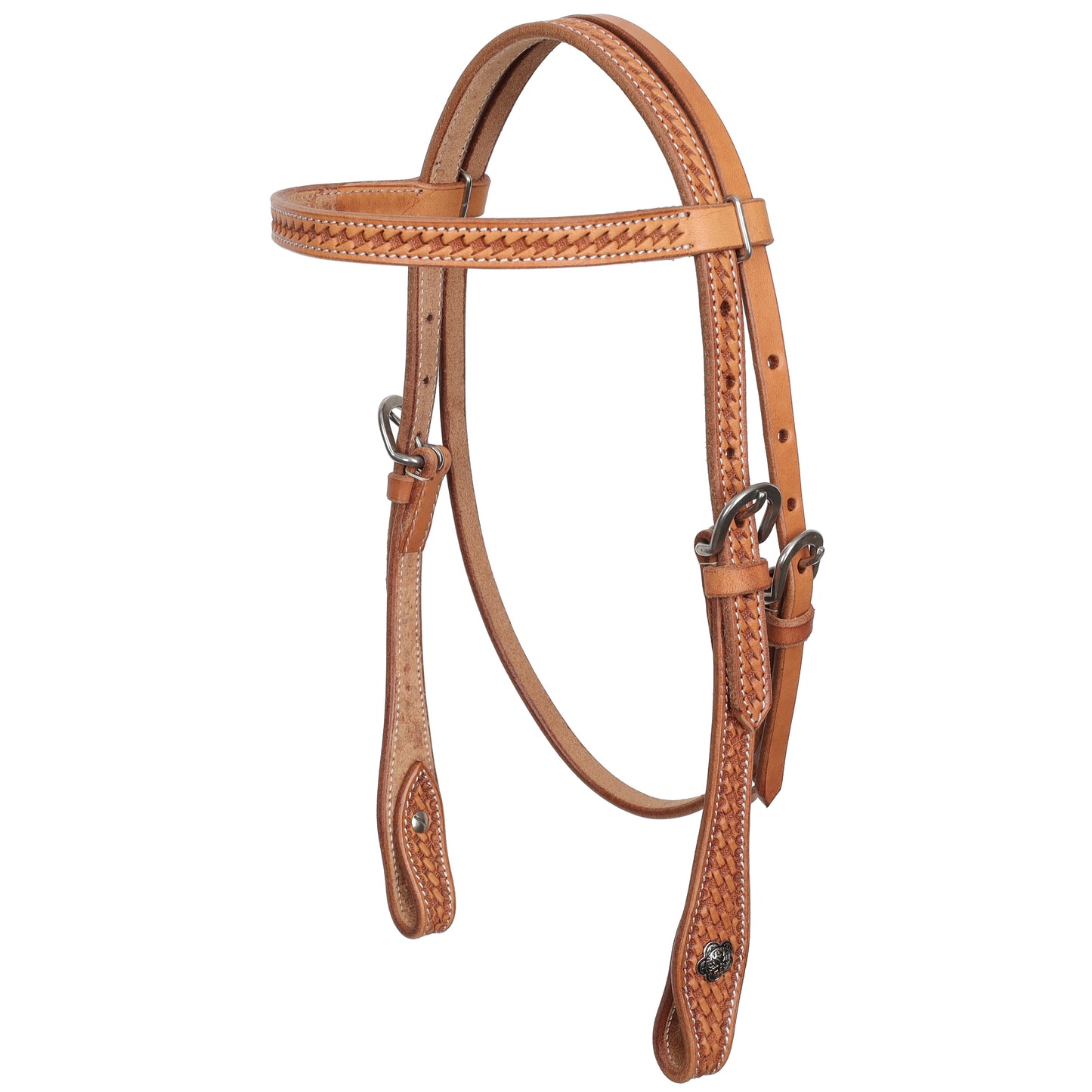 Basketweave 3-Piece Medium Oil Browband, One Ear, and Breastcollar Tack Set - Mini/Small Pony