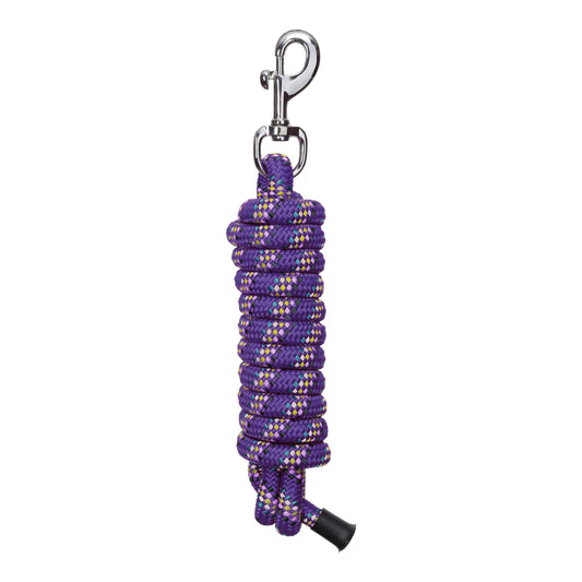 10' Speckled Braided Cotton Lead w/ Swivel Bolt Snap- Purple