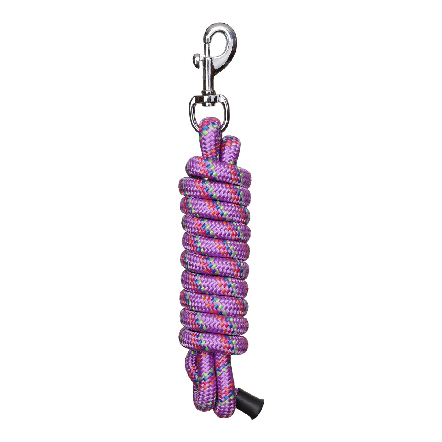 10' Speckled Braided Cotton Lead w/ Swivel Bolt Snap- Light Purple