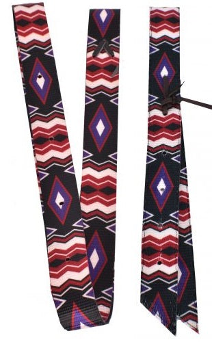 Showman Nylon Tie Strap & Off-Billet Set with Purple Black Diamond design
