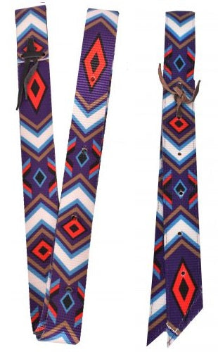 Showman Nylon Tie Strap & Off-Billet Set with Purple Red Diamond design