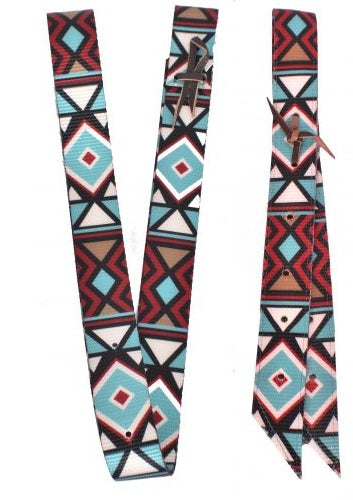 Showman Nylon Tie Strap & Off-Billet Set with Geometric design
