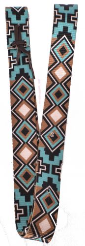 Showman Nylon Tie Strap & Off-Billet Set with cross design - Teal, Black, Brown