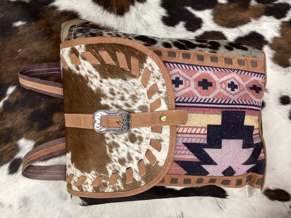 Klassy Cowgirl Dusty Mauve Upcycled Backpack Bag 15 x 11.5