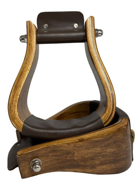 Showman 3" Polished Solid Oak Wooden stirrups