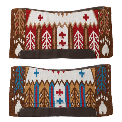 Bear Paw 36"x34" Wool Top Saddle Pad with Memory Felt Bottom - Brown/Red
