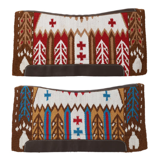 Bear Paw 36"x34" Wool Top Saddle Pad with Memory Felt Bottom - Brown/Red