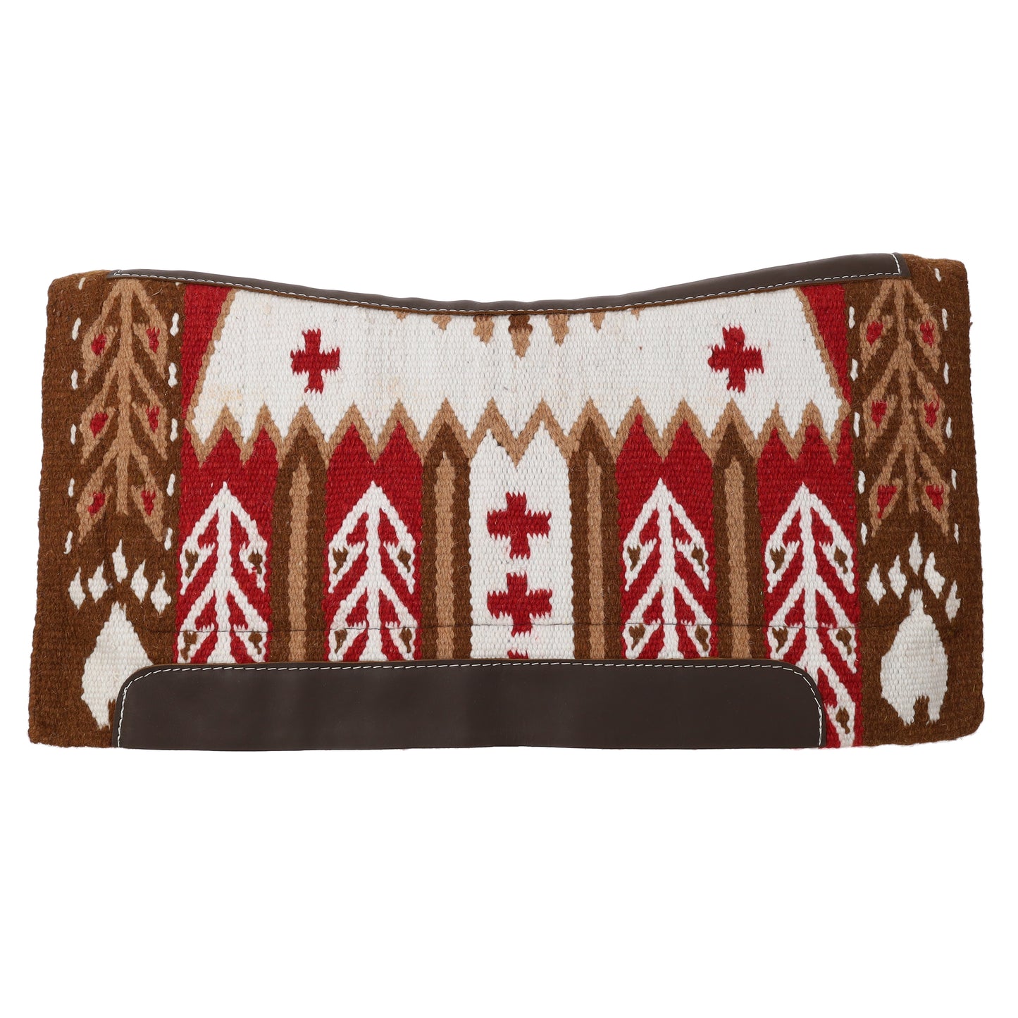 Bear Paw 36"x34" Wool Top Saddle Pad with Memory Felt Bottom - Brown/Red