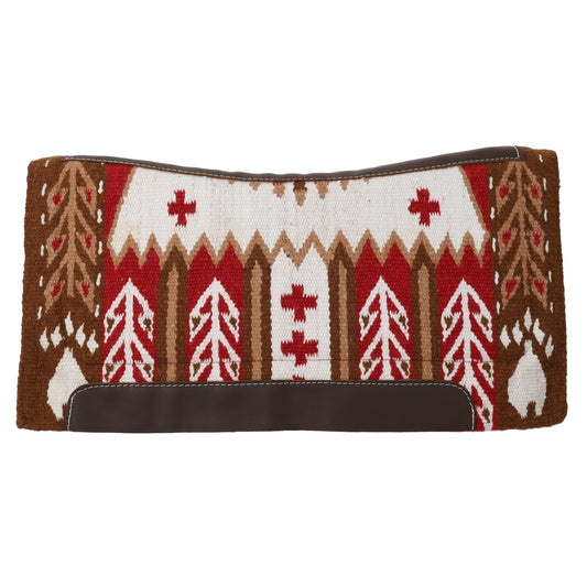 Bear Paw 36"x34" Wool Top Saddle Pad with Memory Felt Bottom - Brown/Red