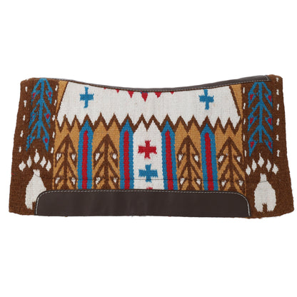 Bear Paw 36"x34" Wool Top Saddle Pad with Memory Felt Bottom - Brown/Red