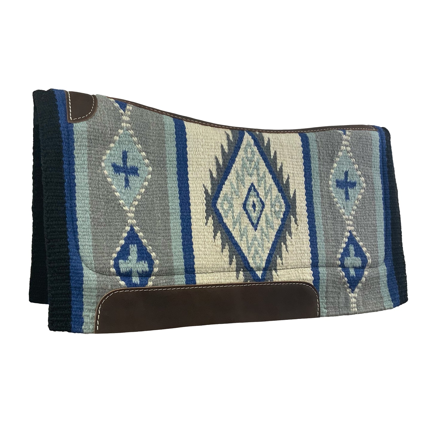 Navajo Diamond 34" x 36" Wool Top Contoured Memory Felt Bottom Saddle Pad - Pink