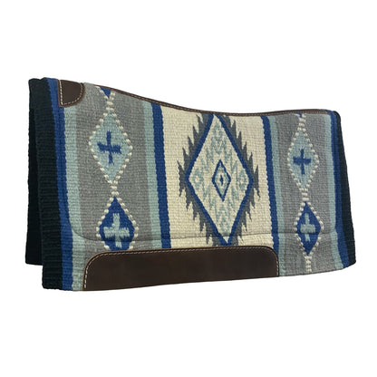 Navajo Diamond 34" x 36" Wool Top Contoured Memory Felt Bottom Saddle Pad - Pink