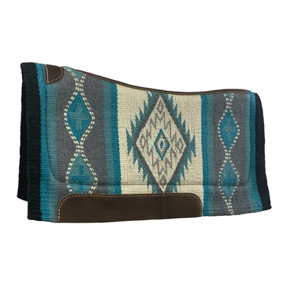 Navajo Diamond 34" x 36" Wool Top Contoured Memory Felt Bottom Saddle Pad - Pink