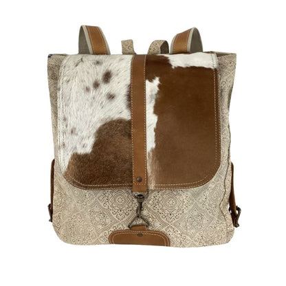 Klassy Cowgirl Oriental Ivory Upcycled Backpack Bag 13 x 15.5 x 3 in