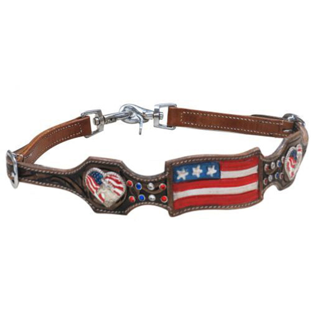 Hand painted American flag wither strap