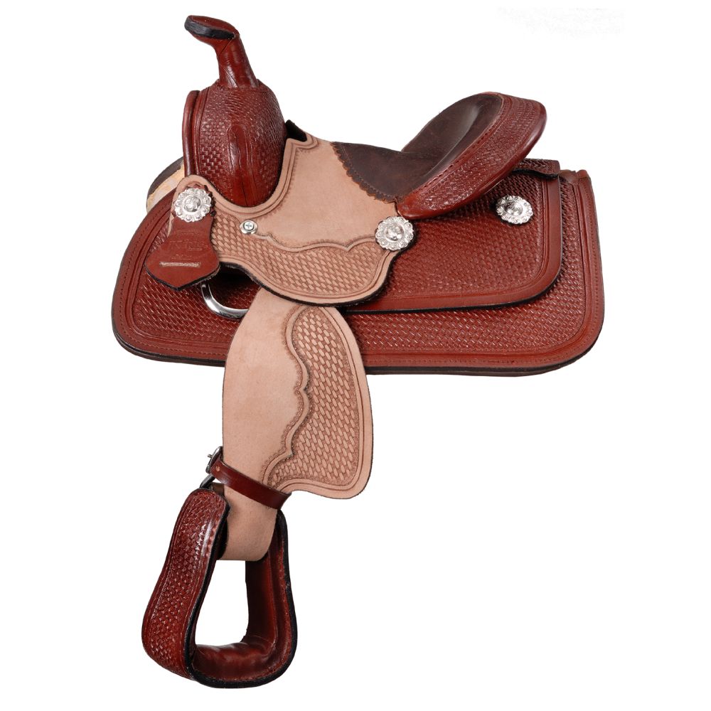 King Series Miniature Half-Seat Tooled Saddle