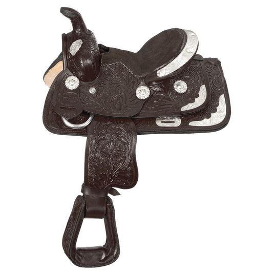 King Series Miniature Carved Silver Show Saddle