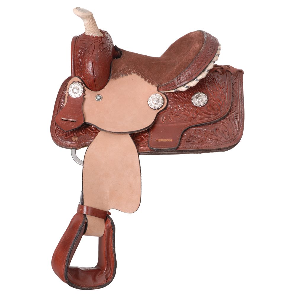King Series Miniature Barrel Saddle with Rawhide