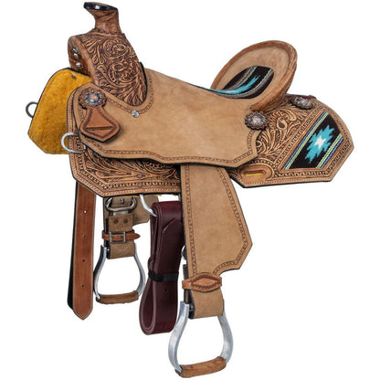 12", 13" Silver Royal Youth Aztec Wade Saddle